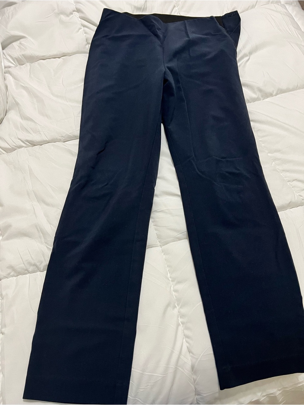 Nine West Navy Side Zip Skinny Pants